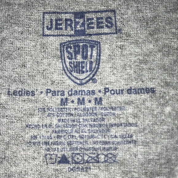 JERZEES SPORT SHIELD polo collared gray short sleeve top size M - Picture 2 of 3